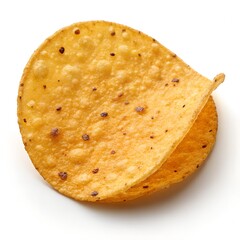  Two Tortilla Chips on a White Background