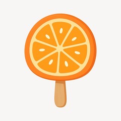 Orange slice popsicle illustration.