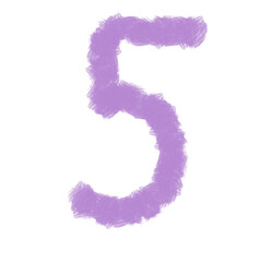 Colorful Gouache Number Collection, Hand Painted Style Digits Pack Gouache Painted Numbers Set, Bright and Artistic Number Collection