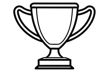Simple Black and White Line Art of a Trophy Cup Illustration Design