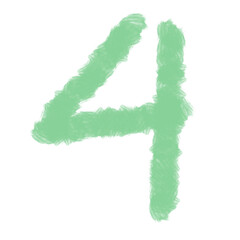 Colorful Gouache Number Collection, Hand Painted Style Digits Pack Gouache Painted Numbers Set, Bright and Artistic Number Collection