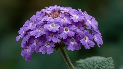 Obraz premium Vibrant Purple Flower Blooms Against a Soft Green Background