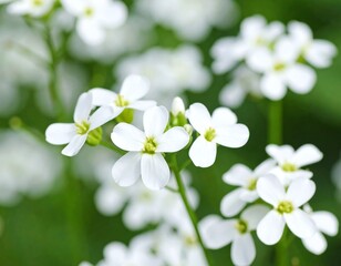 Fototapeta premium Close-up of tiny white flowers
