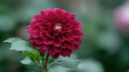 Vibrant Red Flower with Dew Drops in Soft Focus Background