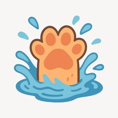 Playful cartoon paw splash