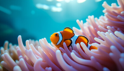 Sharp texture, soft light, and flowing coral elements in focus.