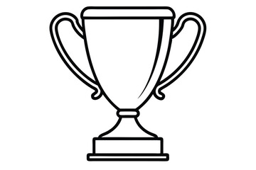 Outline Drawing Depicting a Trophy Cup with Handles and a Pedestal Base