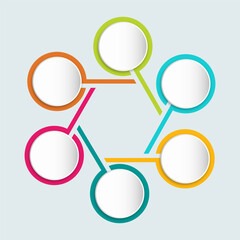 Modern circle infographic with Colorful Strips for decoration
