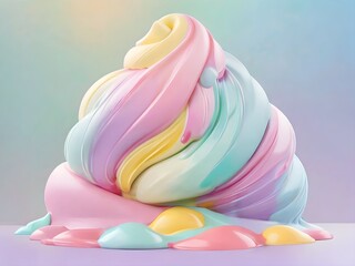Dreamy Pastel Swirl – Soft Rainbow Harmony in a Soothing Visual Symphony (AI Generated)