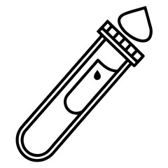 Minimalist Blood Test Tube Icon Design