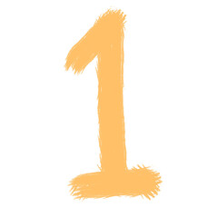 3D Fuzzy Numbers Set Orange, Purple & Green Textured Digits for Design Projects