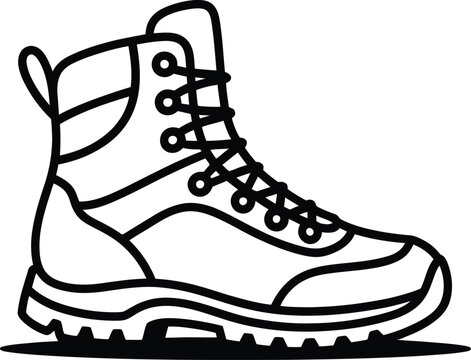 black hiking boot outline clip art preview