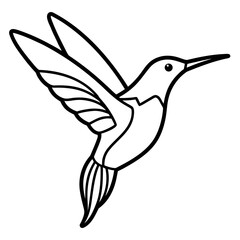Minimalist Hummingbird Line Art Illustration