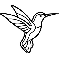 Minimalist Hummingbird Line Art Illustration