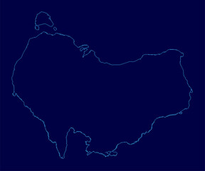 A blue map of the Australia highlights the country's outline with clean contours. The design resembles a simplified geographic representation, similar to Australia's contour maps.