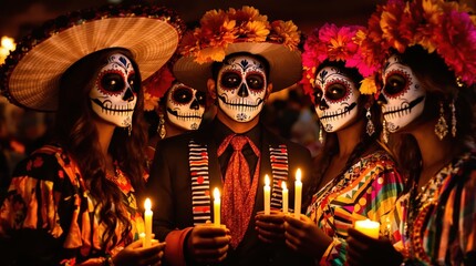 group on the Mexican Day of the Dead