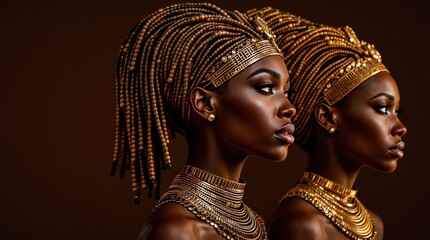 two beautiful women in the African style