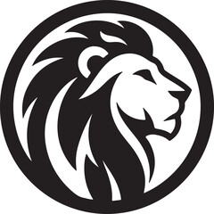 A lion head mascot, perfect for a powerful and wild animal or logo design.