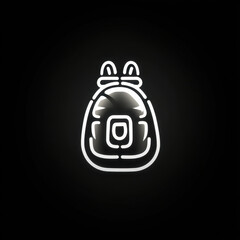 Obraz premium Neon sign in black and white, with a backpack.