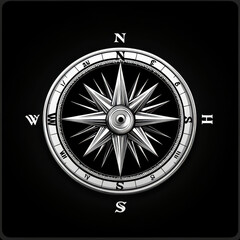 Compass on black background.