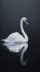 Minimal space swan animal white bird.