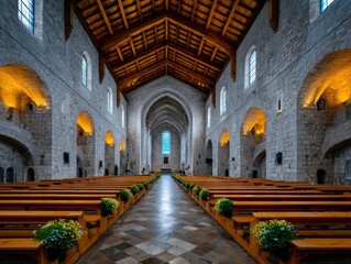 Obraz premium Gothic-Style Protestant Church Architecture