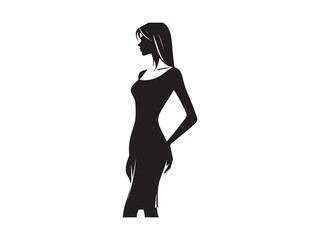 Fototapeta premium silhouette of a woman fashion vector illustration
