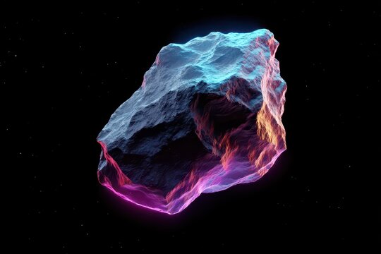 Falling meteorite with holographic glow streaks across Earth's atmosphere during the time of dinosaurs and in modern times