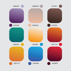Modern Gradient Color Palette with Hex Codes – UI/UX & Graphic Design Swatches

