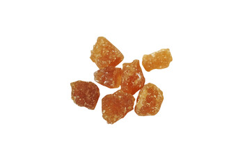 Palm Candy or Tal Mishri  Isolated on White background.Also Known as Rock Sugar or Palm Sugar