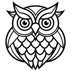 Mystic Owl Mandala Line Art Vector Illustration