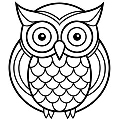 Mystic Owl Mandala Line Art Vector Illustration