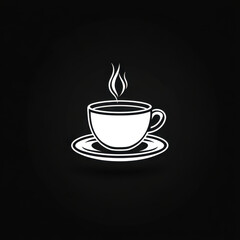 Obraz premium Coffee cup icon on black background.