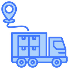 Shipment Tracking Blue Icon