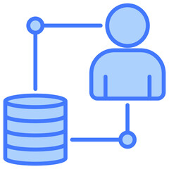 Employee Database Blue Icon