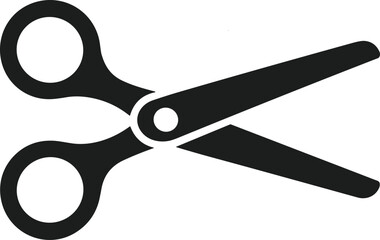 Scissors Silhouette – Vector of Open Cutting Tool for Hairdressing, Craft, and Office Use
