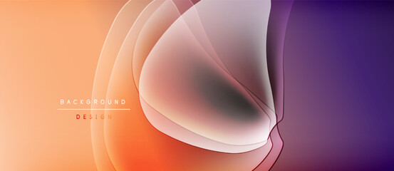 Abstract flowing shapes, orange to purple gradient. Modern design element, soft curves, dynamic composition. Background texture, visual harmony.