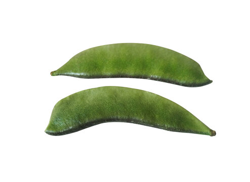 Snow peas isolated on white background