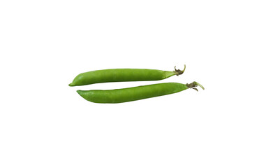 Fresh organic sweet green peas isolated on white background 