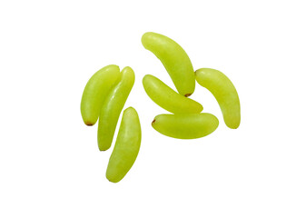 Green Seedless Grape isolated on white background