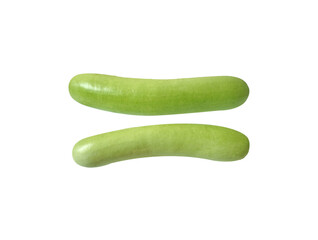 Indian organic farm fresh Bottle Gourd or Lauki isolated on white background.