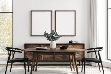 Elegant, well-lit modern dining room