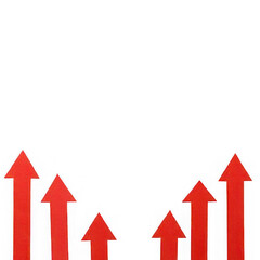 red arrow up line hand drawn. arrow marker isolated. PNG