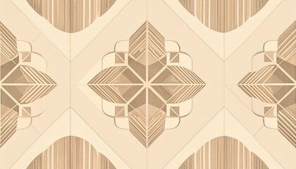 Beige And Brown Geometric Floral Pattern