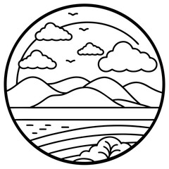 Overcast Weather Outline Vector