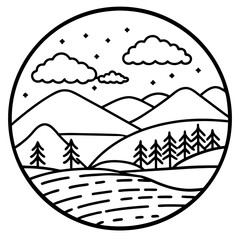 Overcast Weather Outline Vector