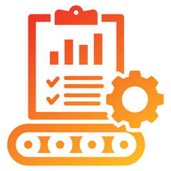 Manufacturing Report Glyph Gradient Icon
