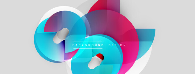 Abstract fluid shapes overlap, creating vibrant color gradients. Modern design elements suggest energy, motion, innovation. Background features text background, design.