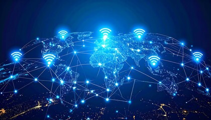 Obraz premium Global WiFi Network Connecting the World.