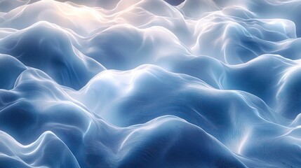Obraz premium Abstract blue wave landscape, digital art, background, design